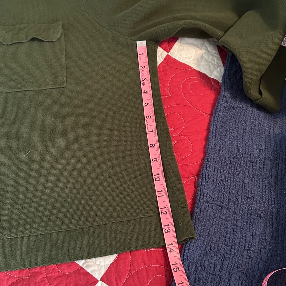 Lands' End Olive Green Sweater Jacket - Picture 6 of 9